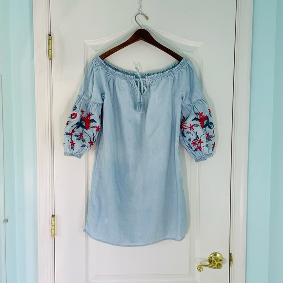 Aeropostale Blue Embroidered Small Dress - Picture 3 of 12